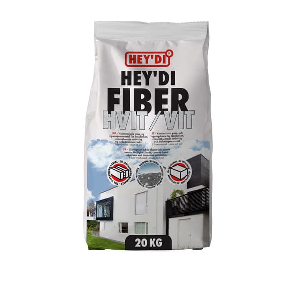 HEYDI FIBER HVIT 20KG MØRTEL