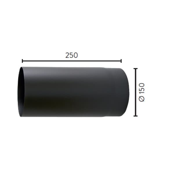 RØYKRØR Ø150 L250 RETT MBE 1,1MM