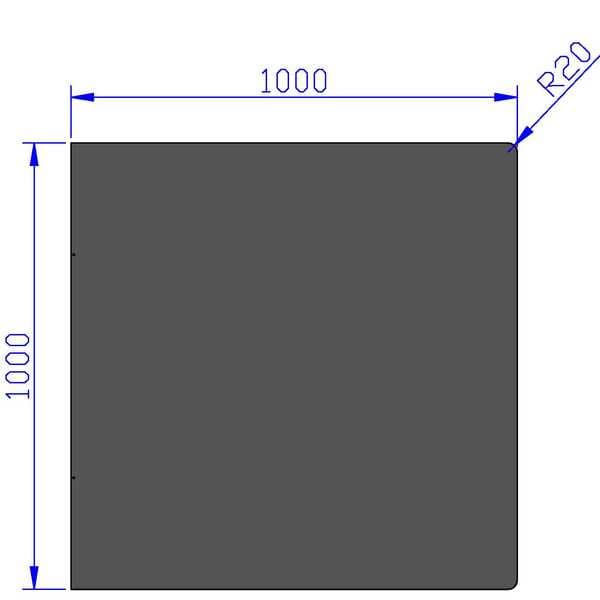 GULVPLATE JØTUL 1000X1000 SORT LAKK