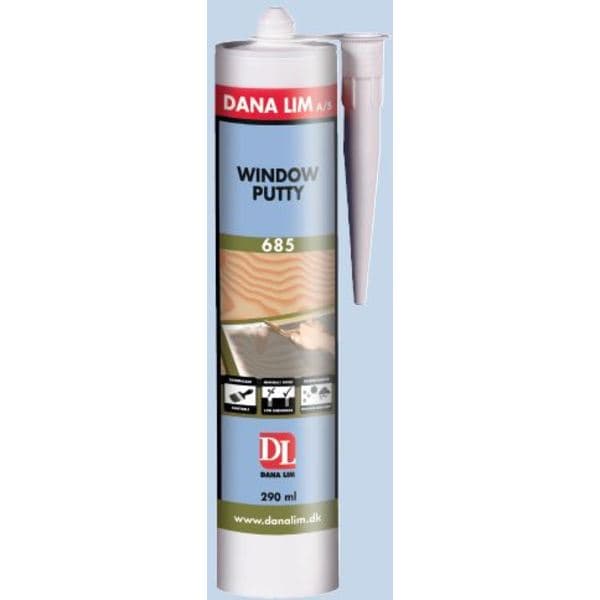 KITT WINDOW PUTTY 685 290ML HVIT