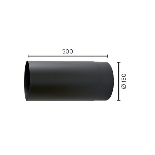 RØYKRØR Ø150 L500 RETT MBE 1,1MM